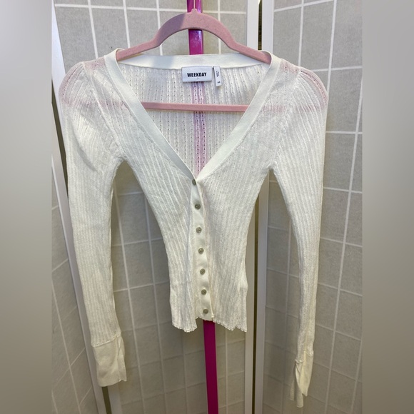 Weekday The Editor Ribbed Crop Top - Picture 1 of 7